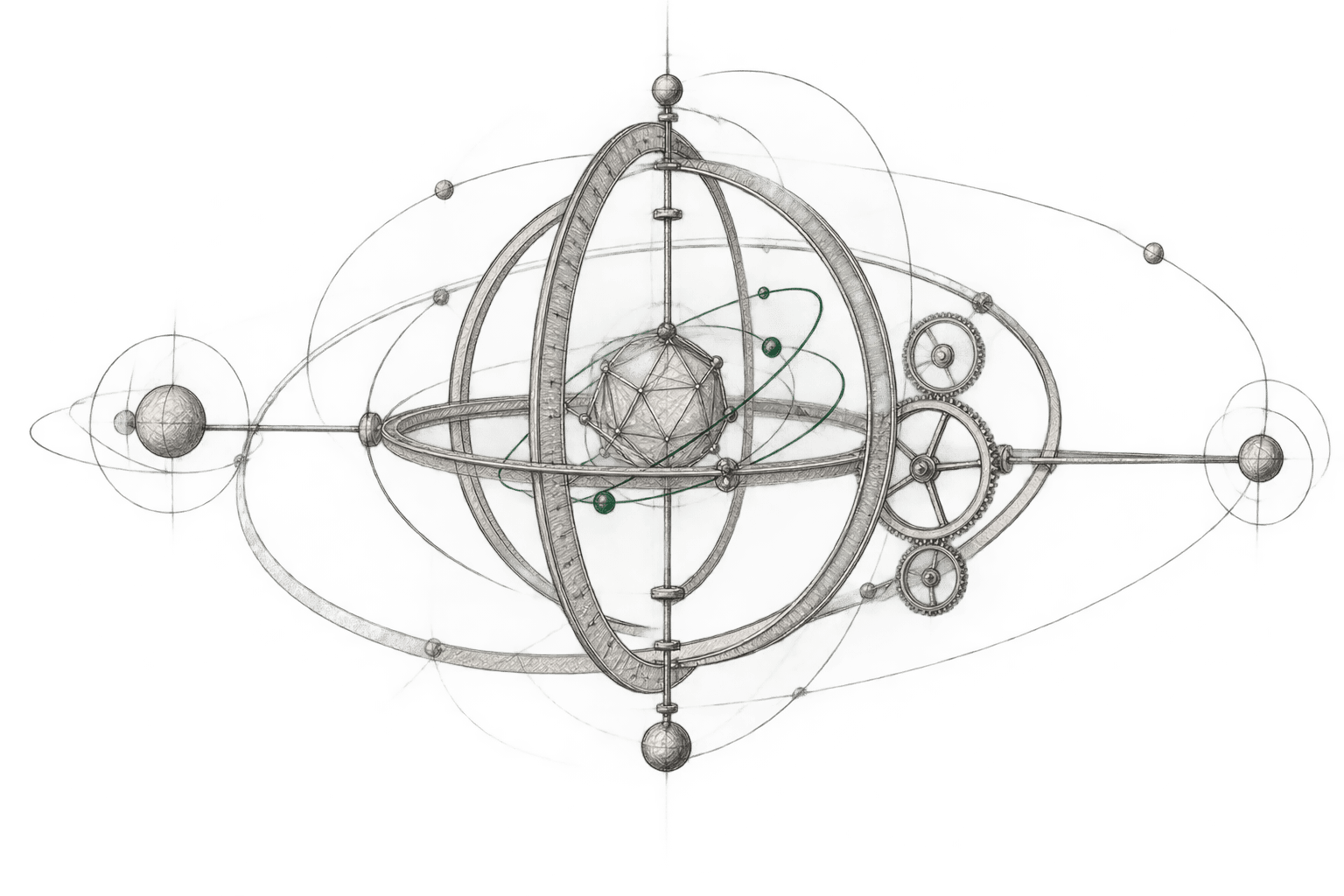 Loose technical sketch of an armillary computational system